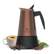Caffettiera italiana Piccolina 600 Bronze + realizzata in acciaio inox di alta qualità, ideale per 6 tazze di caffè.