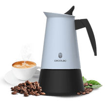 Caffettiera Piccolina 900 Blue + italiana, realizzata in acciaio inox di alta qualità, ideale per 2 tazze di caffè.