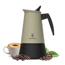 Caffettiera Piccola 200 Green + italiana, realizzata in acciaio inox di alta qualità, ideale per 10 tazze di caffè.