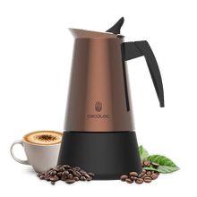 Caffettiera italiana Piccolina 900 Gold + realizzata in acciaio inox di alta qualità, ideale per 4 tazze di caffè.