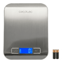 Cook control 20000 Báscula de cocina digital de alta precisión. Con plataforma de acero inoxidable y revestimiento que reduce las huellas, con diseño extraplano, pantalla LCD retroiluminada extragrande, y con capacidad máxima de 10 kg con precisión de 1 gr