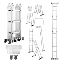 MultiStep 4300. Escalera multiusos 4x3. Con ruedas y placas de andamio.