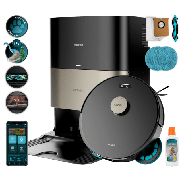 Cecotec Conga Q300 con estación All-in Home y accesorios