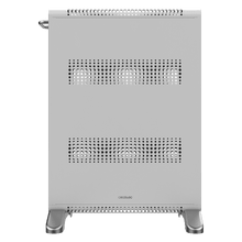 Convection verticale ReadyWarm 7000 blanche. Chauffage convecteur vertical de 2000 W avec deux éléments chauffants, thermostat réglable, minuterie 24 h, contrôle par application et design en verre.
