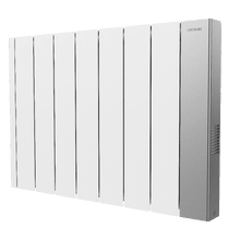 ReadyWarm 8000 HeatCore Ceramic Connected, emettitore termico da 2000 W con 7 moduli, controllo tramite app e display LCD, termostato regolabile, programmatore settimanale, contatore di consumi e massima sicurezza.