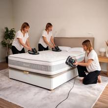 Der Conga Rockstar 5000 Matratzenstaubsauger mit 350 W Leistung, 10.000 Pa Saugkraft und UV-C-Licht sorgt für eine gründliche und hygienische Reinigung. Das Zweitanksystem gewährleistet eine gleichbleibende Reinigungsleistung. 4 Meter Aktionsradius.