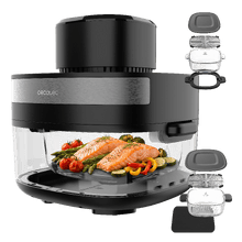 Cecofry&Glass Crunchy M Cecotec Freidora de Aire con Cesta de Cristal Cecofry&Glass Crunchy M | Cesta de Cristal Sin Recubrimientos Químicos, Visión Total del Cocinado, Control Táctil Digital, Cocina Saludable Sin Aceite