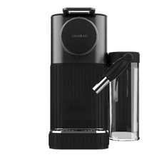 Power Caps 20 Latte Black Cafetera de cápsulas compatible con Nespresso®. Bomba de 20 bares y sistema de leche integrado. Prepara Espresso, Cappuccino, Latte y espuma de leche con un solo toque.