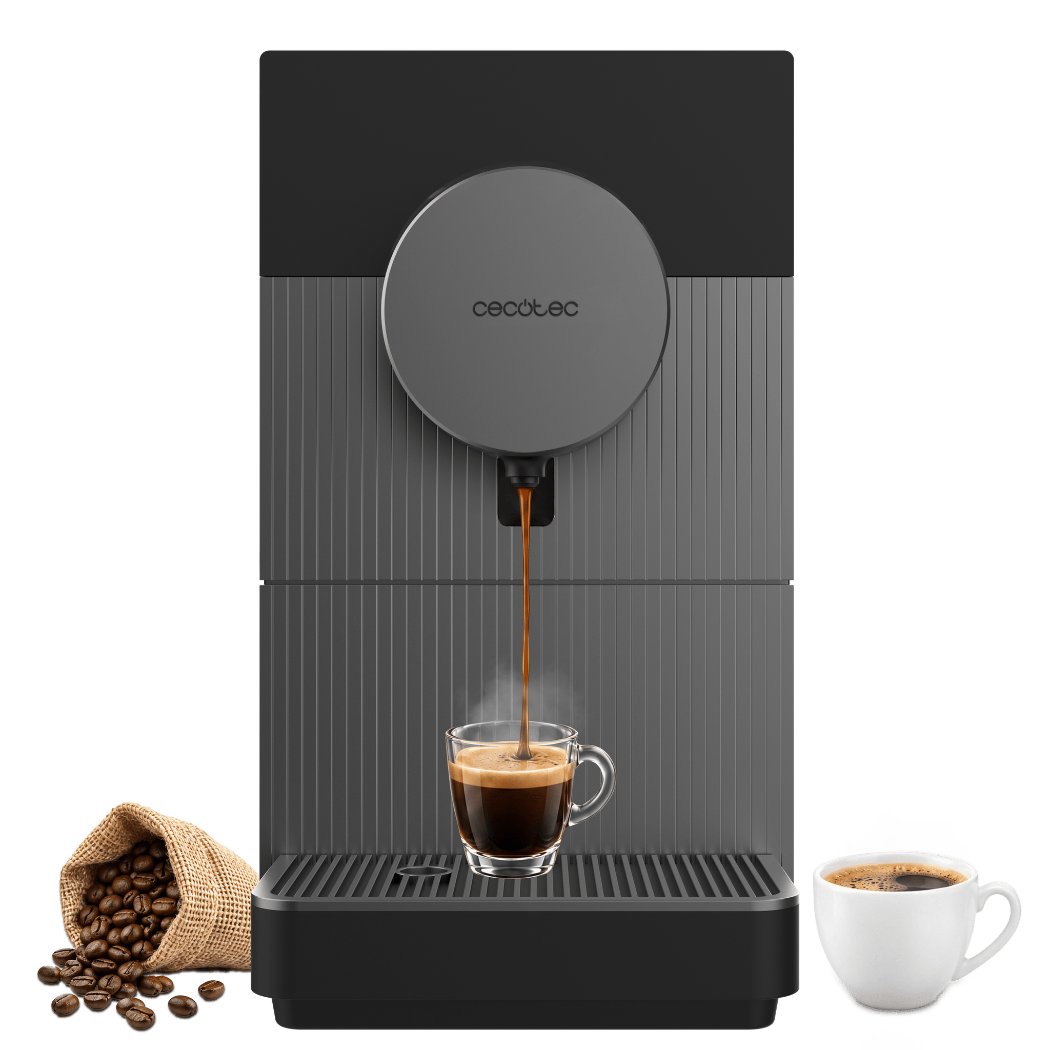 Cremmaet Cube Stretta Grey Kaffeevollautomat mit integriertem Mahlwerk. 19 bar. 1300 W. LED-Anzeigen.