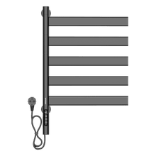 ReadyWarm 15500 Linear Towel Black Toallero eléctrico de diseño con barras giratorias, temporizador 9h, temperatura ajustable, pantalla LED
