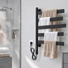 ReadyWarm 15500 Linear Towel Black Toallero eléctrico de diseño con barras giratorias, temporizador 9h, temperatura ajustable, pantalla LED