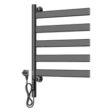 ReadyWarm 15500 Linear Towel Black Toallero eléctrico de diseño con barras giratorias, temporizador 9h, temperatura ajustable, pantalla LED