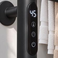 ReadyWarm 15500 Linear Towel Black Toallero eléctrico de diseño con barras giratorias, temporizador 9h, temperatura ajustable, pantalla LED