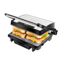 Rock'Ngrill 1500 Rapid Sear Elektrogrill, Grillplatte und Sandwichmaker mit RockStone-Steinbeschichtung, höhenverstellbarer Grillplatte, Fettauffangschale und 1500 W Leistung.