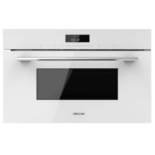 Bolero Hexa MW703810 Glass White Microondas integrable con grill de 34 L: 900 W de microondas, grill de 1100 W, modo combinado, descongelación por peso o tiempo y 10 menús automáticos.