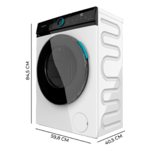 Lavatrice Bolero DressCode 6165 Inverter bianca con capacità di 6 kg e 1200 giri/min, 11 programmi, classe A-10%, motore Inverter Plus, Steam Max, pulizia del cestello, programma rapido 15', avvio ritardato, blocco bambini e pannello di controllo con display a LED.