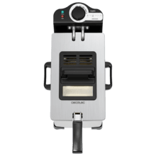 Cleanfry 3 L+ Freidora eléctrica de 3 litros de acero inoxidable con filtro OilClean que mantiene el aceite limpio, 2000 W de potencia, tapa con ventana de visión y filtro antiolores.