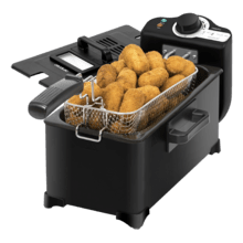 Cleanfry 3 L Black+ Freidora eléctrica 3 litros de acero inoxidable con filtro OilCleaner que mantiene el aceite limpio. Lacada en negro, con 2000 W de potencia y 3 litros de capacidad. Tapa con ventana y filtro antiolores. CleanFry 3 L Black de Cecotec.