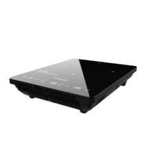 Full Crystal Onyx Heat Plaque à induction numérique avec verre de sécurité et contrôle tactile. Couleur noire.