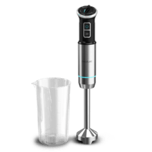 Power Neutron 1100MAX Ultra Batidora de Mano de 1100 W de maxima potencia, Tecnología Crossblades Con Cuchillas De 4 Hojas Con Recubrimiento De Titanio Negro, Pie Xl Extralargo, Campana Antisalpicaduras Y Selector De Velocidad Con Función Turbo. Incluye Vaso De 800 Ml