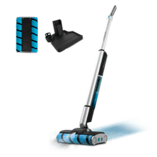 FreeGo Wash Twice Spray X-Treme Fregona eléctrica FreeGo Wash Twice Spray. 40 minutos de autonomía. Doble rodillo. Depósito de agua limpia de 450 ml y agua sucia de 350 ml. Pulverizador de agua y base de autolimpieza. Con spray pulverizador sobre la superficie.