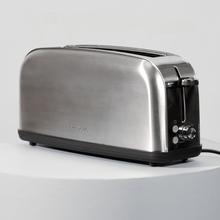 Toastin' time 1100 Inox Long Lite Plus Tostador vertical de acero con una ranura larga y 850 W de potencia.