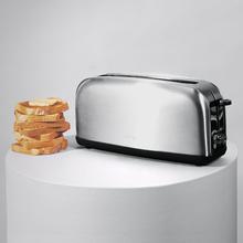 Toastin' time 1100 Inox Long Lite Plus Tostador vertical de acero con una ranura larga y 850 W de potencia.