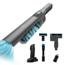 Conga Rockstar Micro+ Clean&Car X-Treme Aspiradora de mano con motor Digital Brushless de 210 W y 20 kPa de poder de succión. Autonomía de hasta 40 minutos. Cargador de coche de 12 V. Dos modos de potencia. Con accesorio 2 en 1, accesorio de tapicerías, accesorio motorizado de tapicerías y colchones y el soporte de pared.