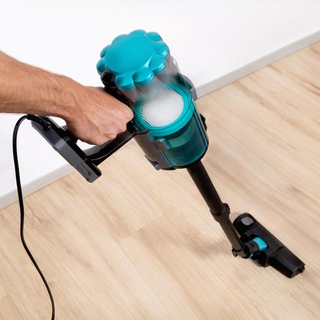 Conga PopStar 600 X-Treme Aspirador vertical con cable . Potencia máxima de hasta 600 W y poder de succión de hasta 18 kPa. Depósito de 500 ml.