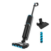 FreeGo Wash&Vacuum Spray Max 250W Electric Mop. Lava e aspira contemporaneamente. Autonomia di 35 minuti. Rullo assorbente Wet Jalisco. Spruzzatore di acqua anticalcare per rimuovere lo sporco. Serbatoio dell'acqua pulita da 700 ml e serbatoio dell'acqua sporca da 750 ml. Base autopulente. Con 2 modalità: Manuale e Automatica. Display digitale.