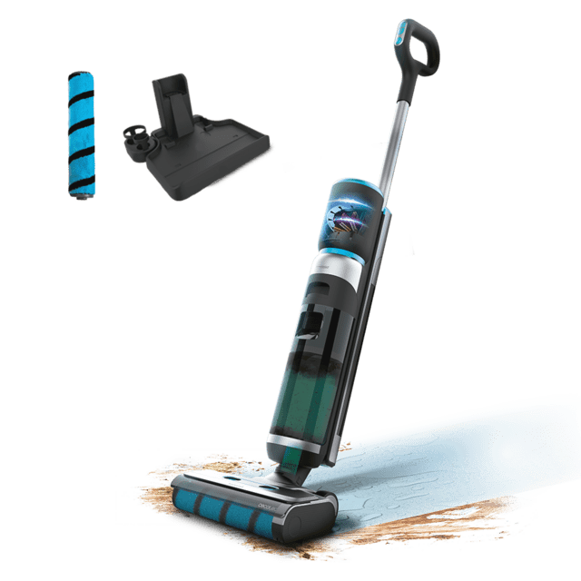 FreeGo Wash&Vacuum X-Treme Lavapavimenti elettrico da 200 W. Lava e aspira allo stesso tempo. 35 minuti di autonomia. Spazzola assorbente a rullo Wet Jalisco. Serbatoio d'acqua pulita da 700 ml e serbatoio d'acqua sporca da 700 ml. Tre modalità: Eco, Turbo e Asciugatura. Spray d’acqua automatico sul rullo. Base di autopulizia.