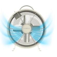 EnergySilence 400 RetroDesk Beige CoolVentilador de mesa estilo retro cor bege de 8" com 25 W e 4 pás.