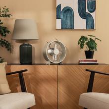 EnergySilence 400 RetroDesk Beige CoolVentilador de mesa estilo retro cor bege de 8" com 25 W e 4 pás.