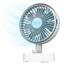 EnergySilence 2000 Portable Desk Cool Ventilador de sobremesa de batería con 2000 mAh, oscilación automática e inclinación ajustable.