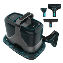 Conga 6000 Carpet&Spot Clean XXL Ultra Limpiatapicerías con sistema 3 en 1 que pulveriza, aspira y limpia en una sola pasada. Con 600 W de potencia y 15 kPa de succión para eliminar la suciedad en profundidad. Formato XXL: incorpora depósitos de gran capacidad y un amplio radio de acción de 7 m. Incluye boquillas intercambiables y accesorio para ventanas.