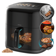 Cecofry&Grill Smokin'Prime 8500 Pro Freidora de aire con doble resistencia para dorado perfecto y sabor de parrilla en carnes, capacidad de 8.5 litros y potencia de 2300 W para platos saludables.