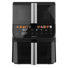 Cecofry DuoLevel 10000 DuoSize Window Freidora de aire de 10L con ventanas, con cubetas superpuestas de 3.5L y 6.5L, 2000 W de potencia, control táctil, y 10 programas preconfigurados para una cocción rápida y saludable.