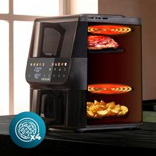 Cecofry DuoLevel 10000 DuoSize Window Freidora de aire de 10L con ventanas, con cubetas superpuestas de 3.5L y 6.5L, 2000 W de potencia, control táctil, y 10 programas preconfigurados para una cocción rápida y saludable.