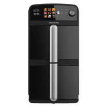 Cecofry DuoLevel 10000 Freidora de aire de 10L con cubetas superpuestas de 5L, 2400 W de potencia, control táctil, y 6 programas preconfigurados para una cocción rápida y saludable.