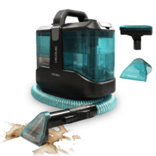 Conga 3000 Carpet&Spot Clean X-Treme Limpiatapicerías con 450 W y 15 kPa de potencia. Diseño compacto. Depósito de agua limpia de 1000 ml y de agua sucia de 550 ml. Spray pulverizador.