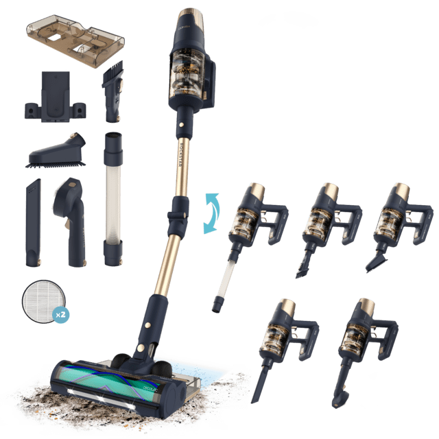 Conga Rockstar RX70 AquaPet Flex X-Treme Aspirador vertical con Máxima potencia de succión de 300 AW y ultrapotencia de 780 W. 100 minutos de autonomía. Cepillo HairLess antienredos. Tubo flexible y kit de accesorios completo. Incluye cepillo para animales y accesorio de fregado.