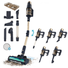 Conga Rockstar RX70 AquaPet Flex X-Treme Aspirador vertical con Máxima potencia de succión de 300 AW y ultrapotencia de 780 W. 100 minutos de autonomía. Cepillo HairLess antienredos. Tubo flexible y kit de accesorios completo. Incluye cepillo para animales y accesorio de fregado.