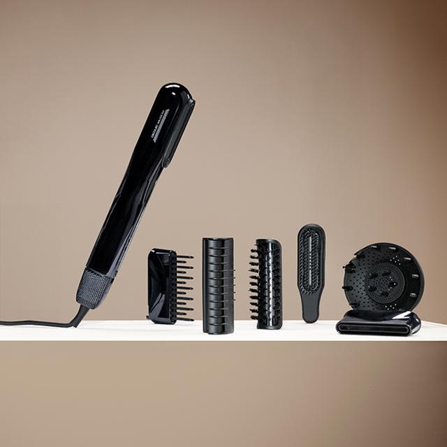 AirLisse 6i1n Elite AirLisse 6in1 Elite: Plancha de Pelo con Aire, 13m/s de flujo de aire, 112.000 rpm, Función Plasma, Motor Brushless, Incluye 6 Accesorios, Cepillo convencional incluido, Estuche de cuero