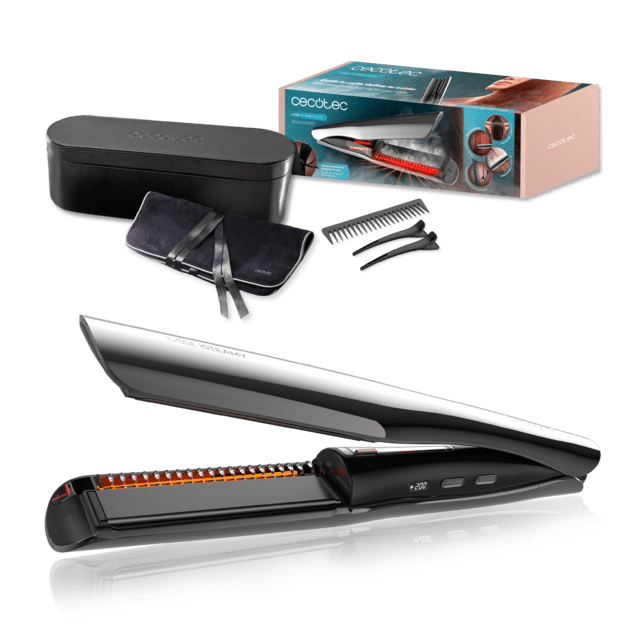 Lisse iSteamy Elite Prancha de Cabelo a Vapor e Infravermelhos, Alisamento Perfeito sem Danos, Hidratação Profunda e Acabamento Brilhante, Enrola e Alisa, Temperatura Regulável, Design Premium + Estojo de Luxo