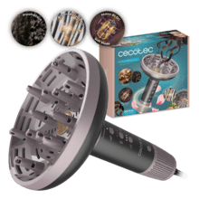 DryWave Nébula Black Diffuseur de boucles XXL pour des boucles définies avec de l'huile d'argan et de la kératine, PlasmaTech anti-frisottis, moteur BLDC silencieux et puissant, mode Soft, 3 vitesses et températures, 12 picots et poignée ergonomique