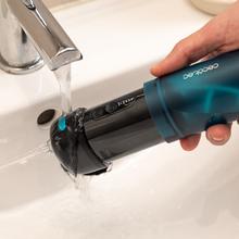 ToothCare Jet Clean Splash Irrigador compacto y ligero de viaje con 3 modos y hasta 8 intensidades, con 150 ml de capacidad y con 3 boquillas intercambiables.