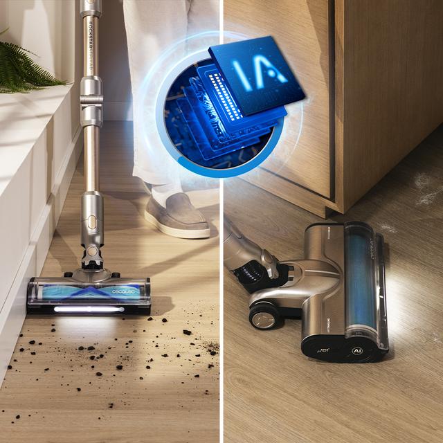 Conga Rockstar RX90 AI AquaPet Flex X-Treme Aspirador vertical con Máxima potencia de succión de 350 AW y ultrapotencia de 850 W. 100 minutos de autonomía. Inteligencia Artificial. Cepillo HairLess antienredos. Tubo flexible y kit de accesorios completo.