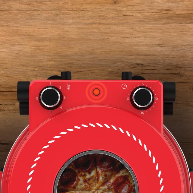Fun Pizza&Co Mamma Mía Window Plus Horno eléctrico para pizza de 1200 W con ventana, temporizador, temperatura ajustable y palas de acero.