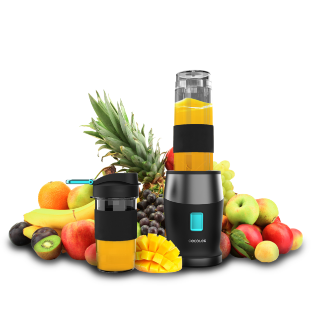 Power Titanium 900 ProGo Hand Juice Batidora De Smoothies Con 2 Vasos Portátiles de 570 ml, 4 Cuchillas De Titanio  Y 900 W.