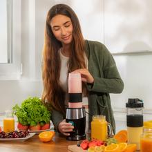 Power Titanium 900 ProGo Hand Juice Batidora De Smoothies Con 2 Vasos Portátiles de 570 ml, 4 Cuchillas De Titanio  Y 900 W.